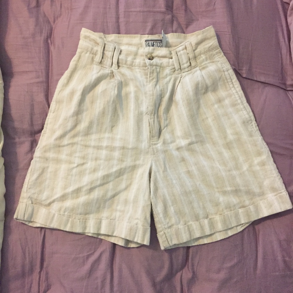 Vintage High-Waisted Linen Shorts
